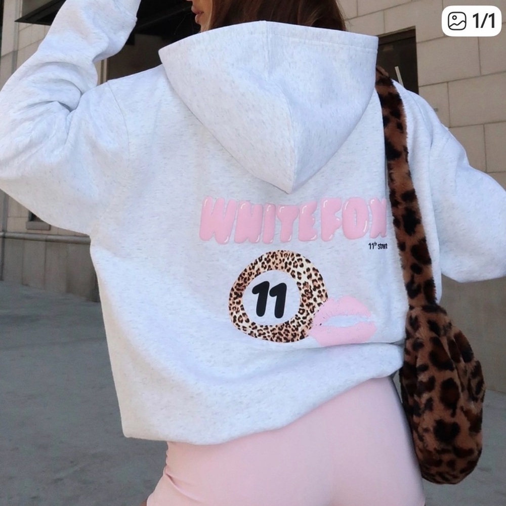 White Fox 11th Street She's So Lucky Oversized Hoodie